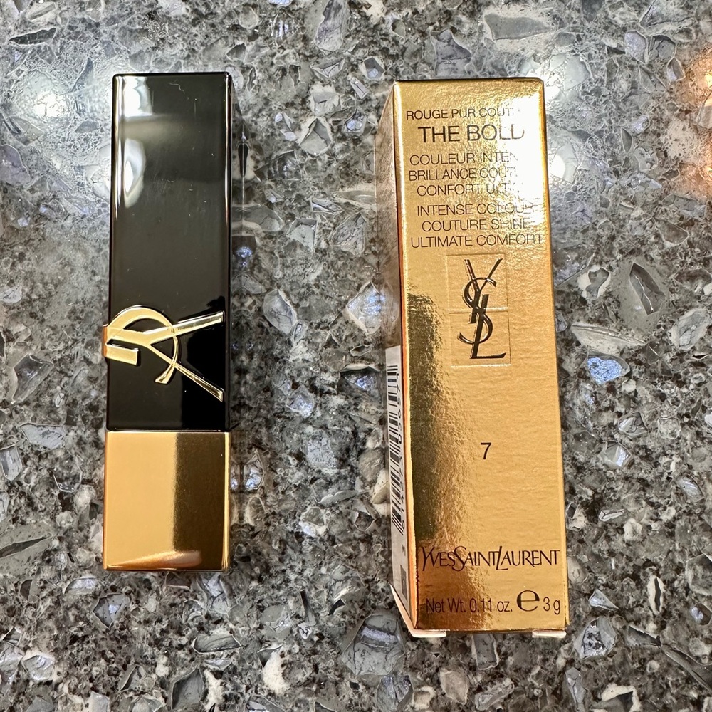 YSL Rouge Pur Couture The Bold Lipstick #7 UNHIBITED FLAME Full Size Lux NEW - Picture 7 of 11